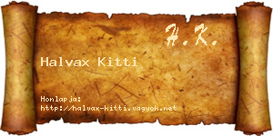 Halvax Kitti névjegykártya